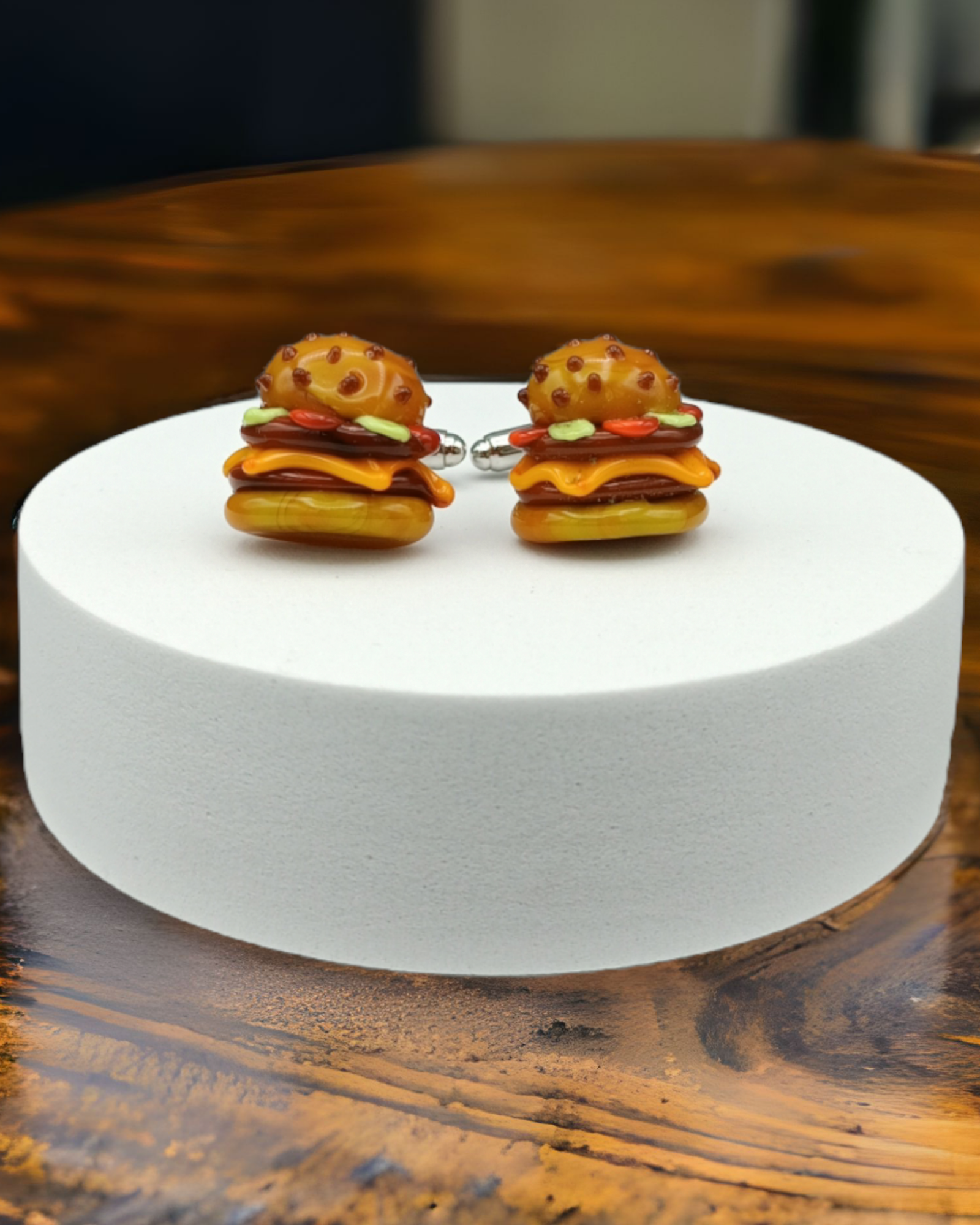 Burger cufflinks